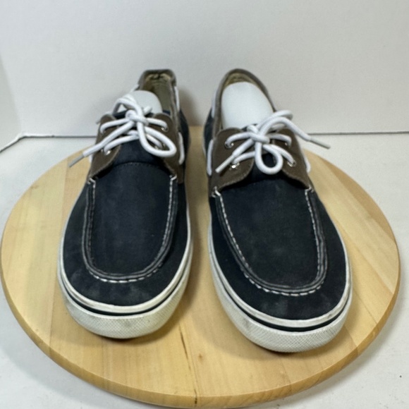 Sperry Top Sider Bahama Canvas Boat Shoe #0561333 Two Tone Oyster Blue Mens 14 - Picture 2 of 10